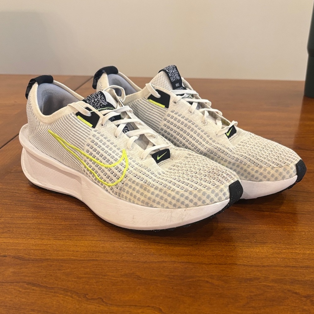 Nike White and Lime Athletic Sneakers